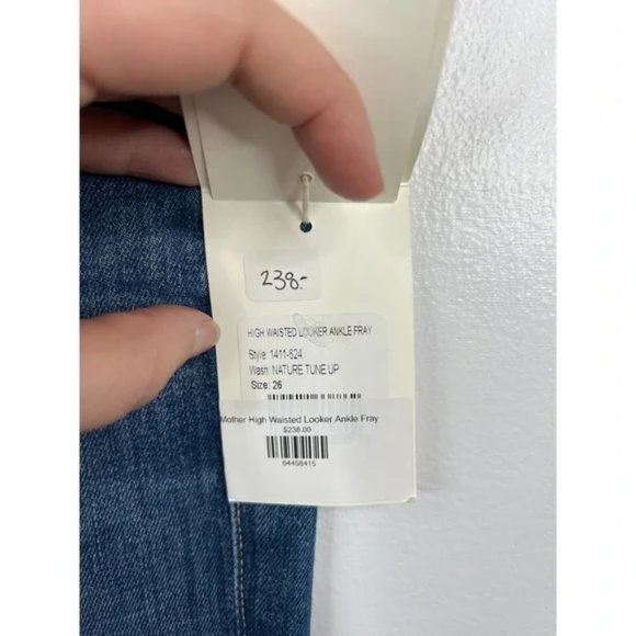 Mother High Waisted Looker Ankle Fray Denim Jean Nature Tune Up Size: 26 NWT - Picture 6 of 8